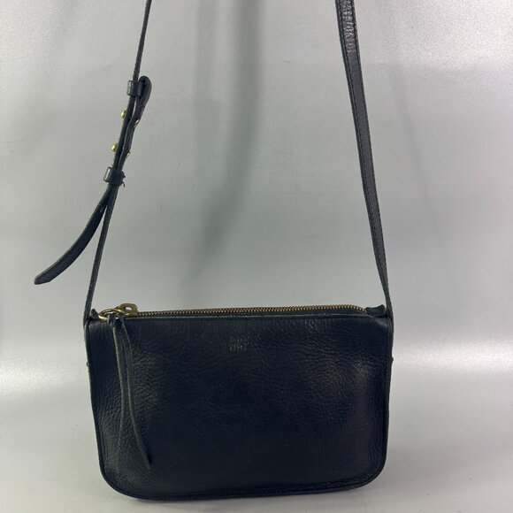 Madewell Handbags - Madewell Simple Black Leather Slim Crossbody Bag